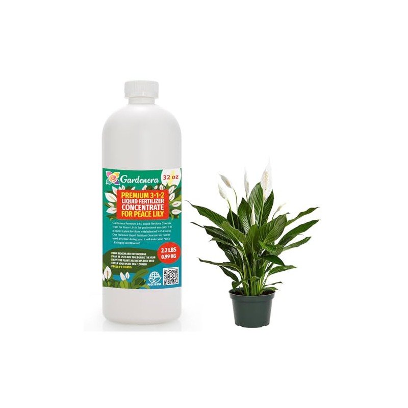 Premium Liquid Peace Lily Plant Fertilizer - 3-1-2 Concentrate for