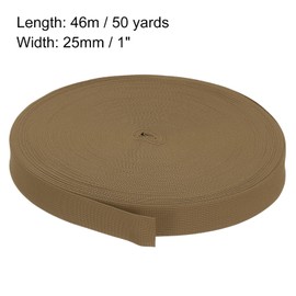 sourcing map Elastic Bands for Sewing 1"(25mm) 50 Yards Dark Brown Knit Elastic Spool High Elasticity for Wigs, Waistband, Pants