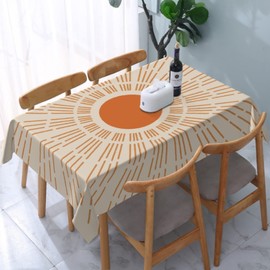 Cafl Sunshine Table Cloth Sun Tablecloths Waterproof Wrinkle Free Tablecloth for Dining Room Rectangle (54 x 72 Inch)
