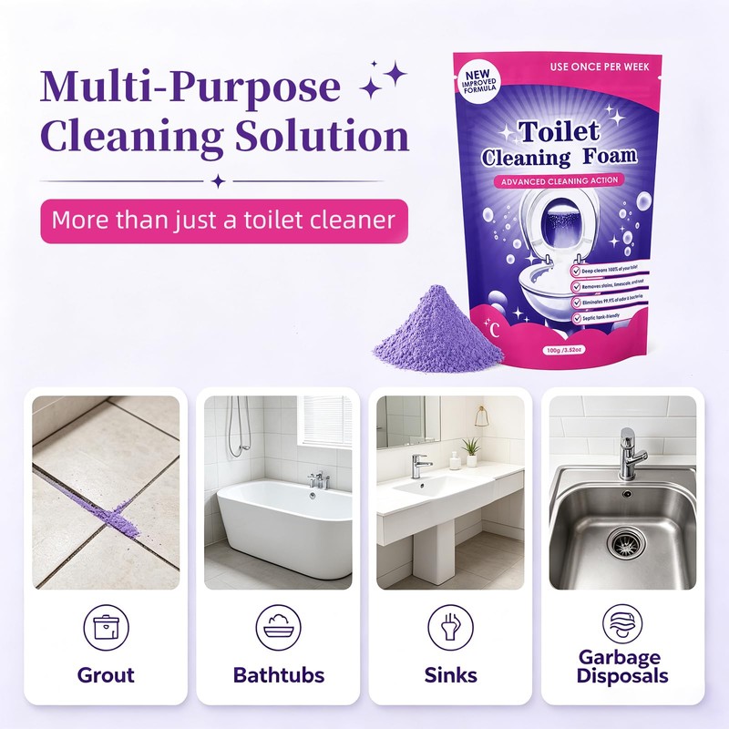 Toilet Cleaning Foam Powder, Toilet Bowl Cleaner for Limescale, 3.52