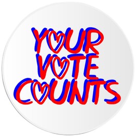 Kiwi Gifts Your Vote Counts - 100 Pack Circle Stickers 3 Inch - Voter Election Slogan