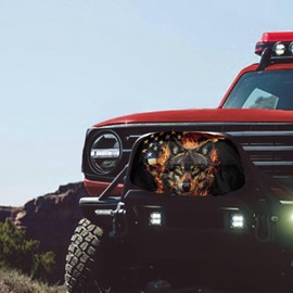 Mintulipy Classic Camouflage Flag Winch Cover Heavy Duty Waterproof Winch Protection Cover,Universal Winch Protective Cover for Electric Winches Up to 17500 Lbs, 23x11x11 Inches