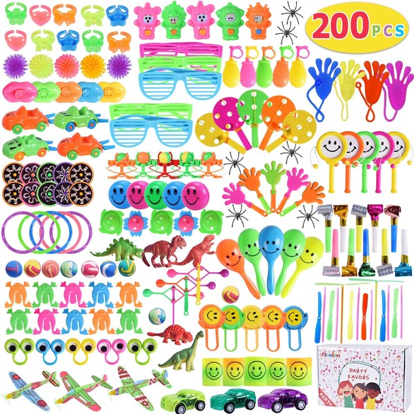Max Fun 200Pcs Party Toys Assortment for Kids Birthday Party Favors Carnival Prizes Box Goodie Bag Fillers Classroom Rewards Pinata Filler Toys Treasure Box