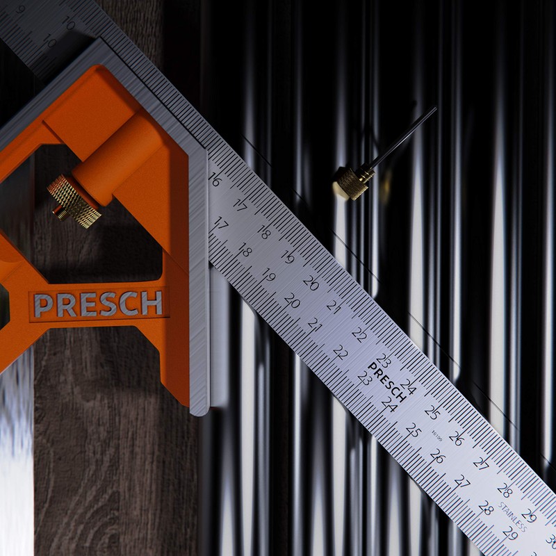 Presch Combination Square 300mm Metric – Accurate Carpentry Square made