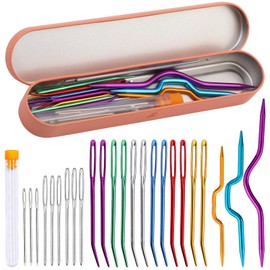 Yarn Needles, Tapestry Needles, Large-Eye Blunt Needles, Darning Needles for Crocheting with Knitting Cable Needles, Storage Box, Bent Tapestry Needles for Knitting Crochet