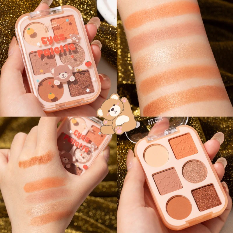 Kit 3 Sombras De Ojos Mate Y Resaltador De Tacto