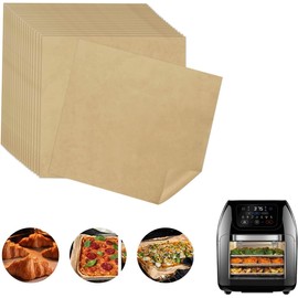 Air Fryer Liners Disposable Compatible with CHEFMAN 10 Qt Multifunctional Digital Air Fryer Accessories, Unbleached Parchment Paper, 200 PCS Square Non-Stick Baking Paper