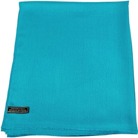 Diseño de color sólido Nepal con flecos y bufanda para envolver la cabeza, cubrir la cara, pashmina CJ Apparel, Turquesa, Talla única