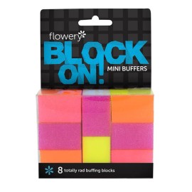 Flowery BLOCK ON MINI BUFFERS Pack Of 8 FACTORY SEALED