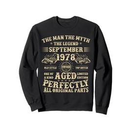 47th Birthday Gifts For Men September 1978 47 Year Old Bday Sweatshirt