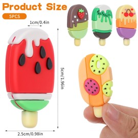 HJZHII Set of 5 Children's Ice Erasers, Cute Erasers, Funny Erasers, School Child Gift, School Gift
