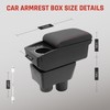 YJYWZH Car Armrest Storage Box for Nissan Almera Versa 2012-2019,Double