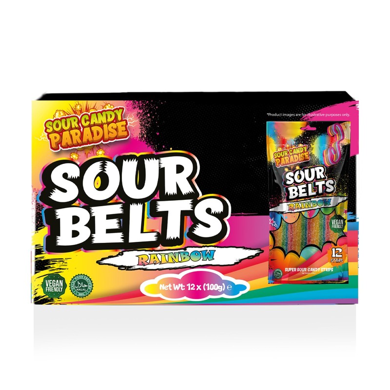 Candy Paradise Belts Super Sour Candy Strips Viral TikTok Strip