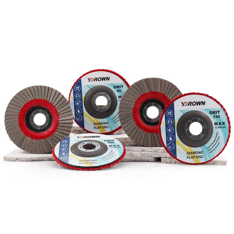 YDROWN 5 Inch Diamond Grinding Electroplated Flap Disc for Glass
