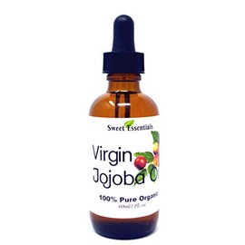100% Organic Jojoba Oil | Imported From Argentina | Various Sizes | Virgin/Unrefined | Cold Pressed | 100% Pure | Natural Moisturizer for Skin, Hair and Face (2 fl oz Glass Bottle With Glass Dropper)