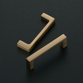 Ravinte 20 Pack Solid 3 Inch Square Cabinet Handles - Champagne Bronze Pulls for Drawers and Kitchen Hardware