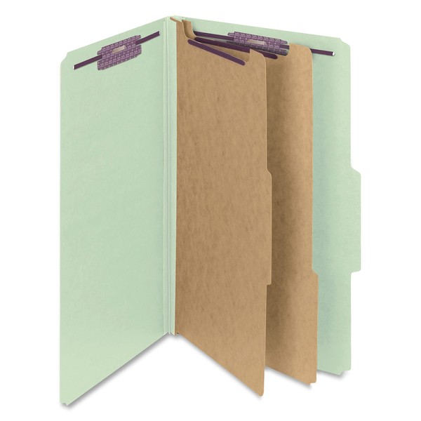 Smead® Classification Folders, Pressboard With SafeSHIELD® Fasteners, 2 Dividers, 2"