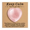 Rose Quartz Heart Worry Stone, Encouragement Pocket Hug with Message