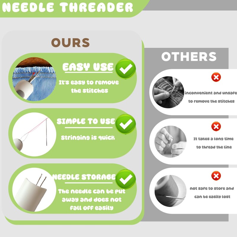 2-in-1 Needle Threader and Seam Ripper-2025 Upgraded Sewing Tool with