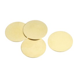 sourcing map Brass Stamping Blank Round Metal DIY Tag 30mm Dia 1mm Thick for Craft, Pendant Decoration, Pack of 4