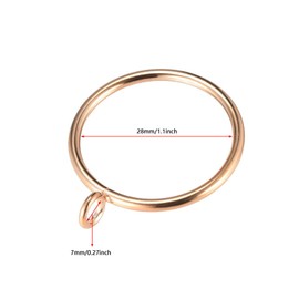 TA-VIGOR 24Pcs Metal Curtain Rings, 28mm Internal Diameter, Gold Tone
