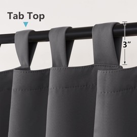 RYB HOME Blackout Curtains Outdoor - Portable Patio Curtains Waterproof Outdoor Indoor Privacy Curtain Drape for Gazebo/Porch/Lanai, 1 Panel, Wide 52 inch x Long 120 inch, Grey