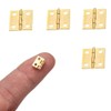 5X Small Mini Decorative Jewelry Cigar Box Hinges Brushed Brass