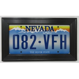 Automobile License Plate Tag (Glass & Plate NOT Included) Black Wall Display Picture Frame Made in USA