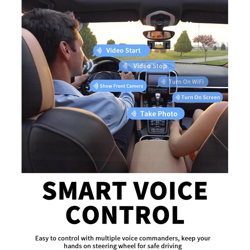 4K Dash Cam, Dashcam Front and Rear, Car Camera 4