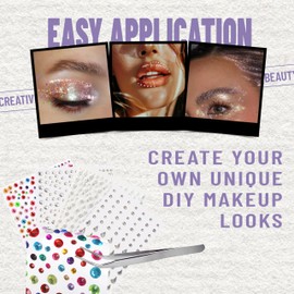 LALACE Glitter Freckles Face Tattoo - Gold Face Glitter Makeup Speckles - Face Glitter Speckles Patches - Waterproof Sparkle Freckles for Women - Face Gems and Pearls for Makeup - 12 Count (Gold)