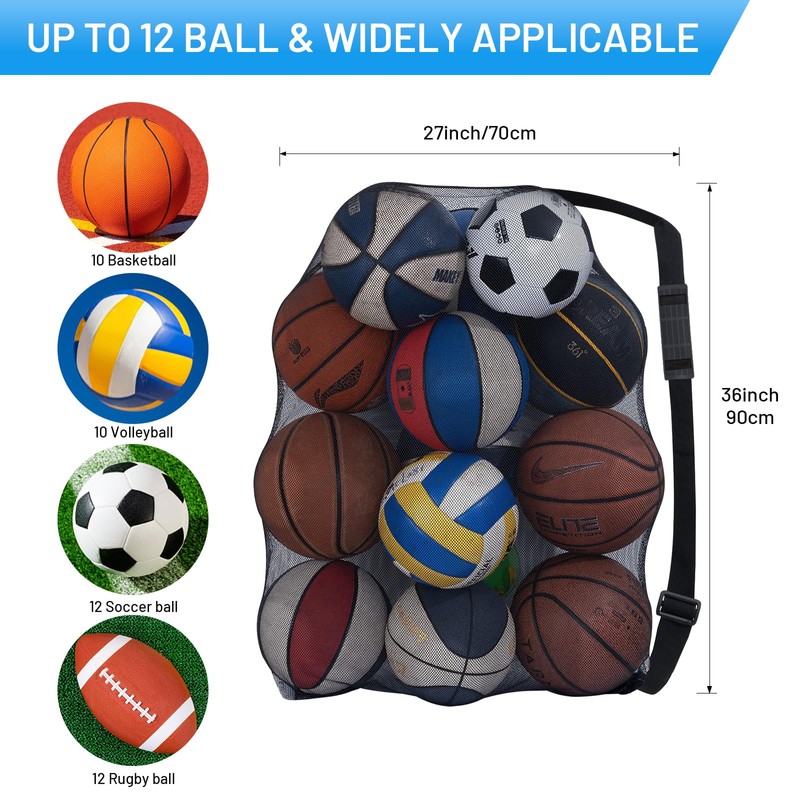 DoGeek Mesh Bag Durable Mesh Drawstring Bag Gym Sports Equipment