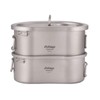 ATiAP Titanium Canteen Mess Kit Lunch with Foldable Handle Hanging