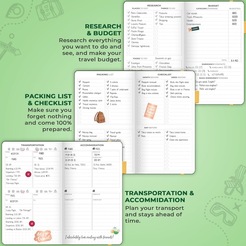 Clever Fox Travel Journal Pocket – Vacation & Road Trip