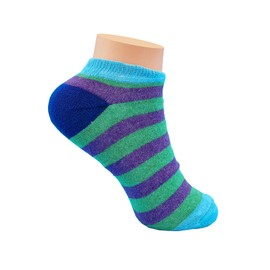 Nod Off Ladies Trainer Socks 6 Pairs No Show Trainer Socks for Womens Striped Design Shoe Liners Socks Low Cut Ankle Socks Womens 4-7 (Multicolor Striped)