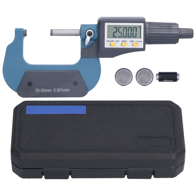 Micrometer Digital, LCD Digital Outside Micrometer 25-50 mm/1-2 Inch, Electronic