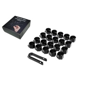 TRACER Wheel Bolts Wheel Nut Cover Caps – 20 x Wheel Bolt Caps 19 mm Black – Wheel Nut Caps – Universal Plastic Caps Covers