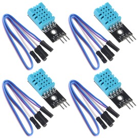AOICRIE 4 x DHT 11 Temperature Humidity Sensor Module, Dealikee Digital Temperature Humidity Sensor 3.3V-5V Humidity 20%-95% Temperature 0-50° with Dupont Wires for Arduino UNO (4 pieces)