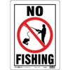 Hillman 843292 No Fishing Sign, White, Black and Red Aluminum