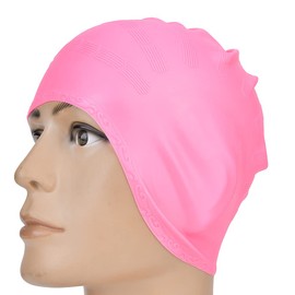 Swim Cap, Comfortable Fit to Protect Your Ears, Shedding Prevention, Pool Cap, Super Stretchy, UV Protection (Pink)