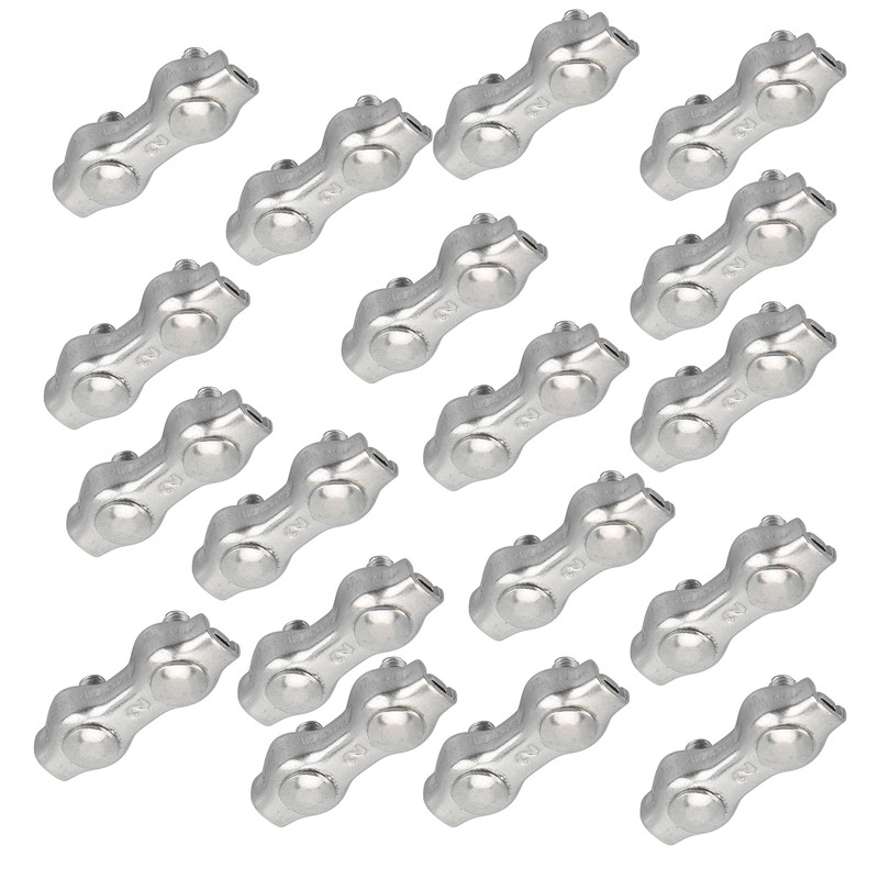 18pcs M2 Duplex Wire Rope Clip Cable Clamps Stainless Steel
