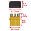 MR-30 Connectors (4 male pcs) 3 straight lines [#3927-30-ST3U-4M] [Eagle