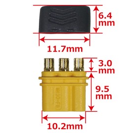 MR-30 Connectors (4 male pcs) 3 straight lines [#3927-30-ST3U-4M] [Eagle Model]