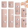 8 Pcs Reusable Compression Bandages with Clips, 5-15cm x 4.5M