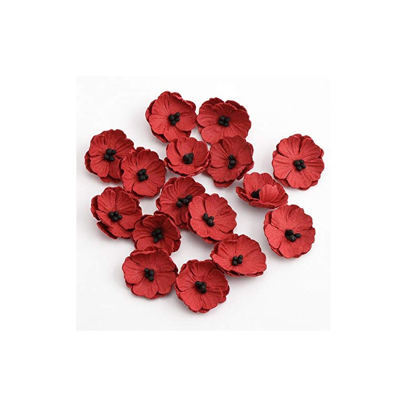 Paper Poppies - Poppy Craft Flowers Red (Pack of 16)