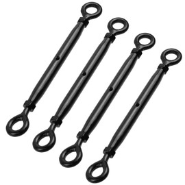 Antrader Turnbuckle Eye and Eye,4Pcs M6 Eye to Eye Turnbuckle Heavy Duty Turnbuckles Cable Turnbuckle Stainless Steel Turnbuckles Black Turnbuckle for Wire Rope Tension