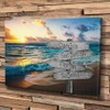 Individual Canvas Sign Post Beach with Own Name Gift for