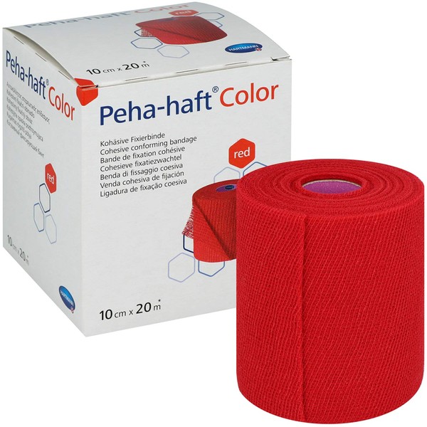 Peha-haft Colour Fixation Bandage 20 m x 10 cm Red (Pack of 1)