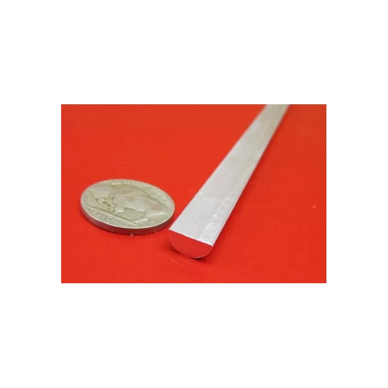 Basic Aluminum Half Round Rod (.375") 3/8" Dia, x 1