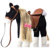 BEJOY Plush Horse Toy, Comb Horse Plush Toy with Saddle,