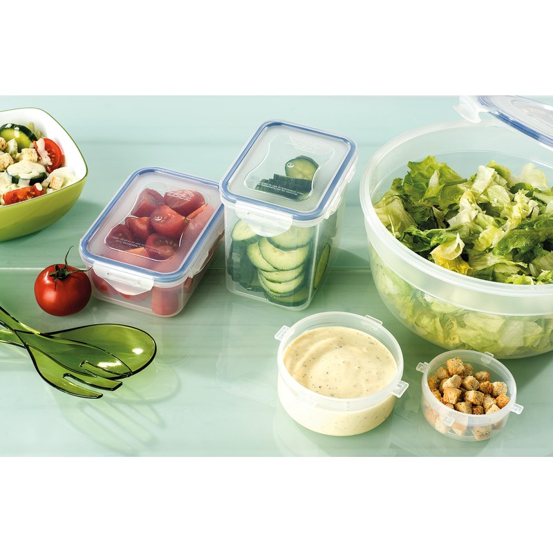 Lock & Lock HPL931 Round Storage Container - Clear/Blue, 100